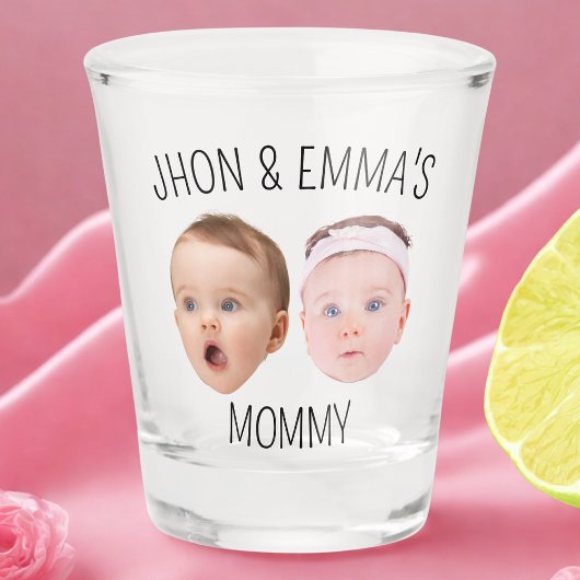 Gepersonaliseerde Gezichtsfoto Kinder, Moederdag G Shot Glas