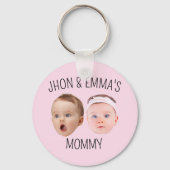 Gepersonaliseerde Gezichtsfoto Kinder, Moederdag G Sleutelhanger (Voorkant)