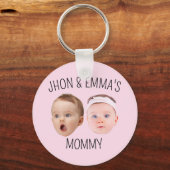 Gepersonaliseerde Gezichtsfoto Kinder, Moederdag G Sleutelhanger (Voorkant)
