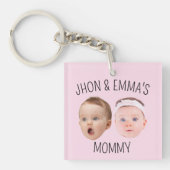 Gepersonaliseerde Gezichtsfoto Kinder, Moederdag G Sleutelhanger (voorkant)