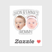 Gepersonaliseerde Gezichtsfoto Kinder, Moederdag G Sticker (Vel)