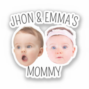 Gepersonaliseerde Gezichtsfoto Kinder, Moederdag G Sticker