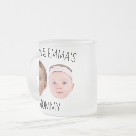 Gepersonaliseerde Gezichtsfoto Mok, Moederdag Gift Matglas Koffiemok (Voorkant links)