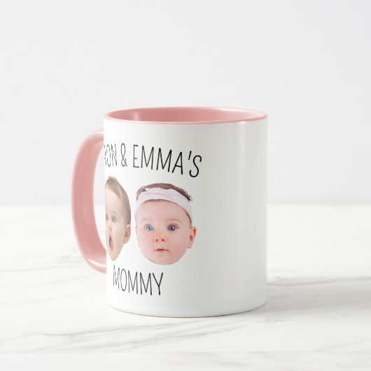 Gepersonaliseerde Gezichtsfoto Mok, Moederdag Gift Mok (Voorkant links)