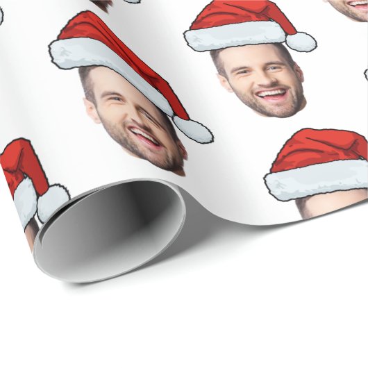 Gepersonaliseerde Gezichtsfoto Wrapping Paper, San Cadeaupapier (Rol Hoek)
