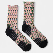 Gepersonaliseerde Gezichtskop Hot Pink Sokken (Rechts)