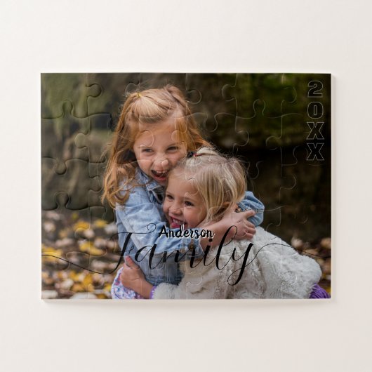 Gepersonaliseerde gezinsfoto-collagepuzzel legpuzzel (Horizontaal)