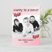 Gepersonaliseerde gezinsfoto Gelukkig Tu B'shvat Feestdagenkaart (Staand voorkant)