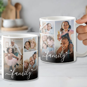 Gepersonaliseerde gezinsfotocollage koffiemok