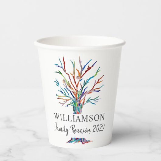 Gepersonaliseerde gezinshereniging - Boom Cup Papieren Bekers (Voorkant)