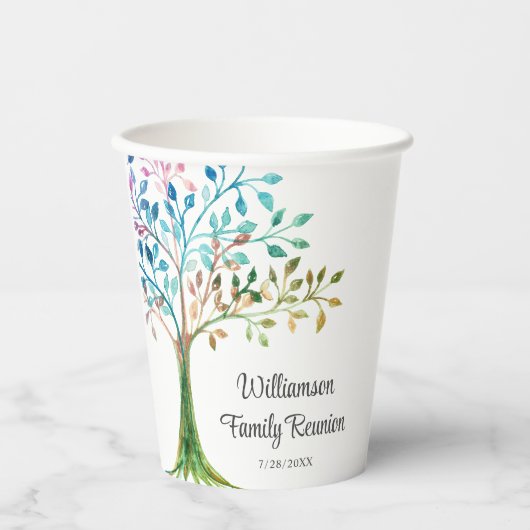 Gepersonaliseerde gezinshereniging - Gepersonalise Papieren Bekers (Voorkant)