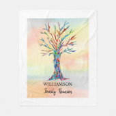 Gepersonaliseerde gezinshereniging kleurrijke stru fleece deken (Voorkant)