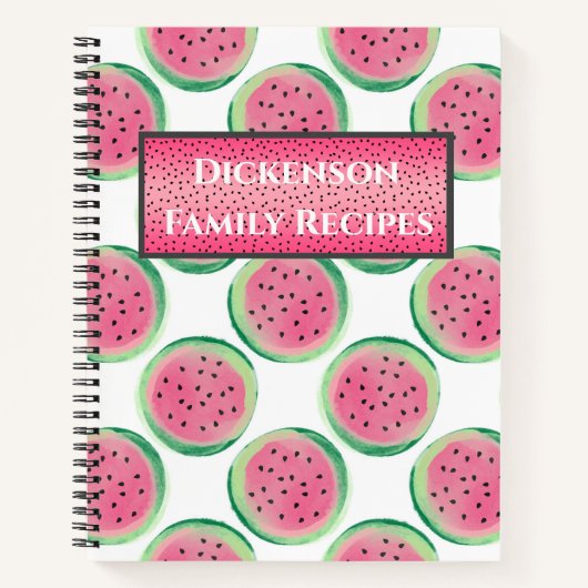 Gepersonaliseerde gezinshereniging met watermeloen notitieboek (Voorkant)