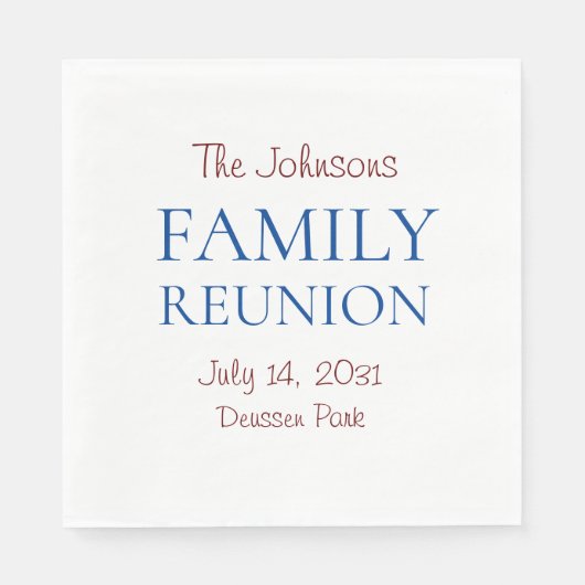 Gepersonaliseerde gezinshereniging Napkins Servet (Voorkant)