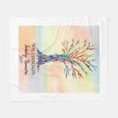 Gepersonaliseerde gezinshereniging regenboogboom fleece deken (Voorkant (Horizontaal))