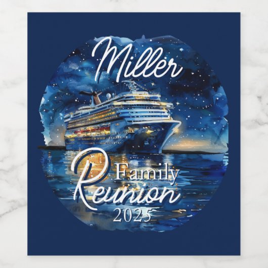 Gepersonaliseerde gezinshereniging voor cruisesche wijn etiket (Enkel label)