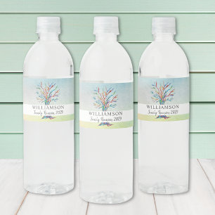 Gepersonaliseerde gezinshereniging - Waterverf van Waterfles Etiket