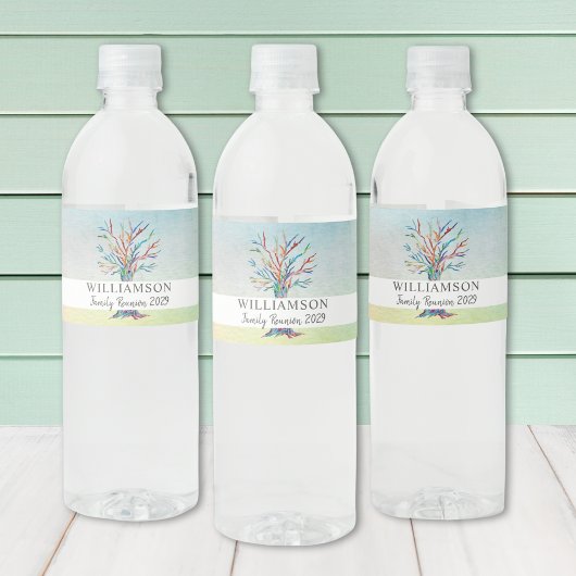 Gepersonaliseerde gezinshereniging - Waterverf van Waterfles Etiket