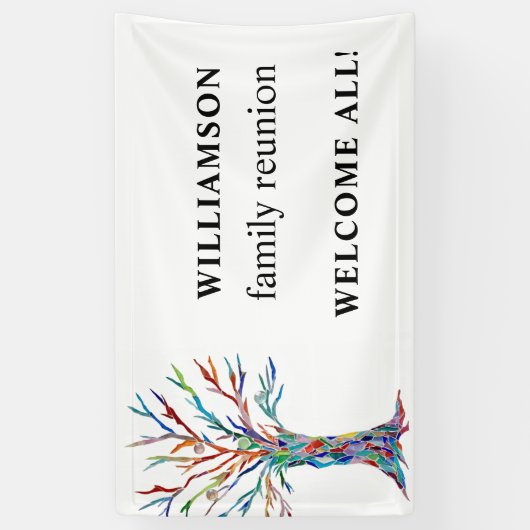 Gepersonaliseerde gezinshereniging Welkom Spandoek (Verticaal)