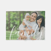 Gepersonaliseerde gezinsmonogram en aangepaste fot fleece deken (Voorkant (Horizontaal))