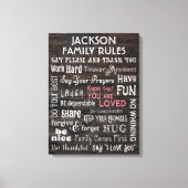 Gepersonaliseerde "gezinsregels" canvas afdruk (Voorkant)