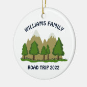 Gepersonaliseerde gezinsroadtrip keramisch ornament (Links)