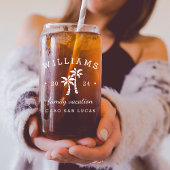 Gepersonaliseerde gezinsvakantie blikvorm glas