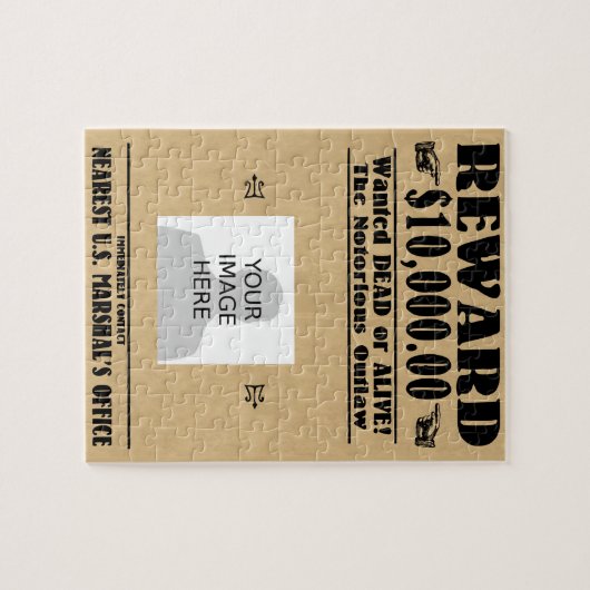 Gepersonaliseerde Gezochte Dood of Alive Jigzaag P Legpuzzel (Horizontaal)