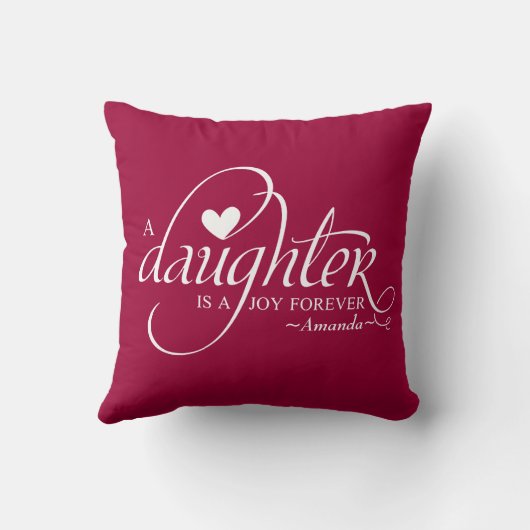 Gepersonaliseerde gezoete cadeaus voor Dochter Kussen (Achterkant)