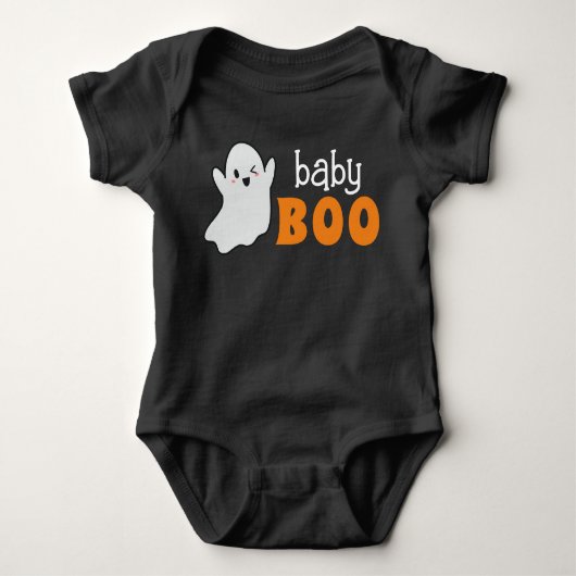 Gepersonaliseerde Ghost Baby Boo Halloween Romper (Voorkant)