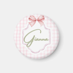 Gepersonaliseerde Gianna Baby Girl Nursery Bow & G Magneet