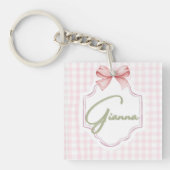 Gepersonaliseerde Gianna Baby Girl Nursery Bow & G Sleutelhanger (voorkant)