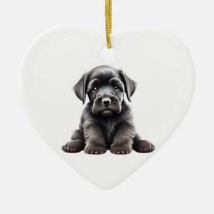 Gepersonaliseerde Giant Schnauzer Puppy Keramisch Ornament