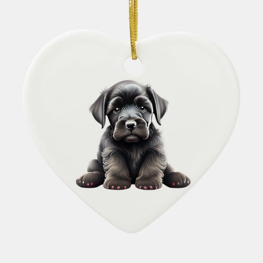 Gepersonaliseerde Giant Schnauzer Puppy Keramisch Ornament (Voorkant)