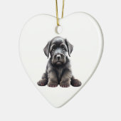 Gepersonaliseerde Giant Schnauzer Puppy Keramisch Ornament (Links)