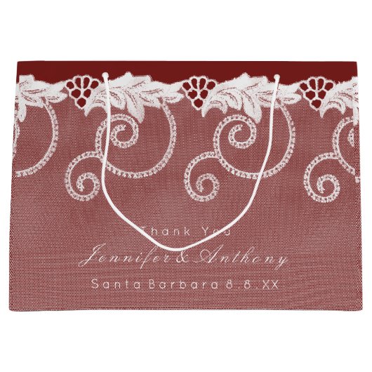 Gepersonaliseerde Gift Bag Bourgondië Rood Konings Large Cadeautasje (Voorkant)