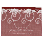 Gepersonaliseerde Gift Bag Bourgondië Rood Konings Large Cadeautasje (Achterkant)