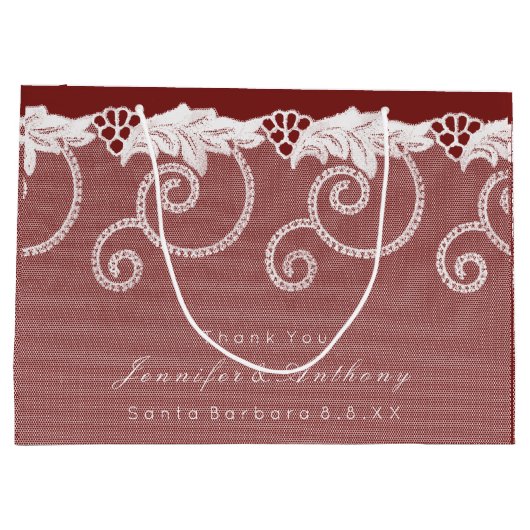 Gepersonaliseerde Gift Bag Bourgondië Rood Konings Large Cadeautasje (Achterkant)