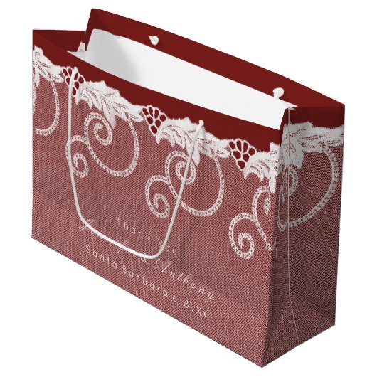 Gepersonaliseerde Gift Bag Bourgondië Rood Konings Large Cadeautasje (Voorkant Gekanteld)
