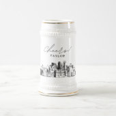 Gepersonaliseerde Gift Dallas Skyline Beer Stein Bierpul (Center)