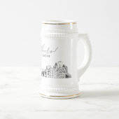 Gepersonaliseerde Gift Fort Worth Skyline schets Bierpul (Voorkant rechts)