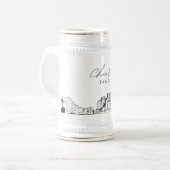 Gepersonaliseerde Gift Jacksonville Skyline Schets Bierpul (Voorkant links)