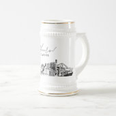 Gepersonaliseerde Gift Jacksonville Skyline Schets Bierpul (Voorkant rechts)