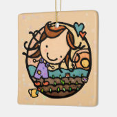 Gepersonaliseerde Gift Loves Tuinieren Natuur Meis Keramisch Ornament (Links)
