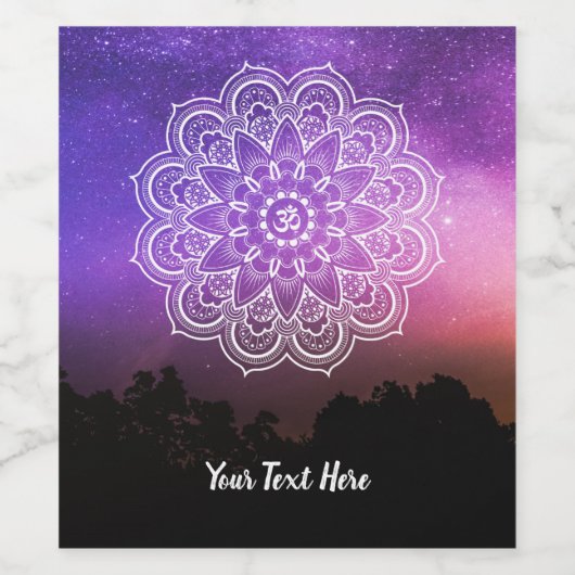 Gepersonaliseerde Gift Mandala Wijn Etiket (Enkel label)