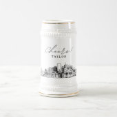 Gepersonaliseerde Gift Nashville Skyline Schets Bierpul (Center)