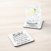 Gepersonaliseerde Gift Quote voor Vrouwen Beste Vr Bier Onderzetter (Rechterzijde)