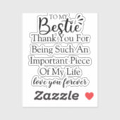 Gepersonaliseerde Gift Quote voor Vrouwen Beste Vr Sticker (Vel)