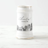 Gepersonaliseerde Gift Sacramento skyline schets Bierpul