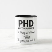 Gepersonaliseerde gift voor doctoraat afgestudeerd mok (Midden)